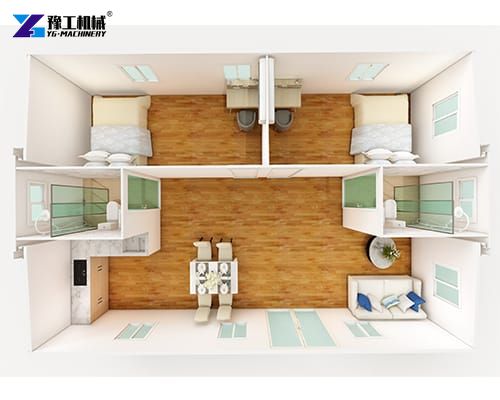 20ft prefab house with 2 bedrooms and 2 bathrooms