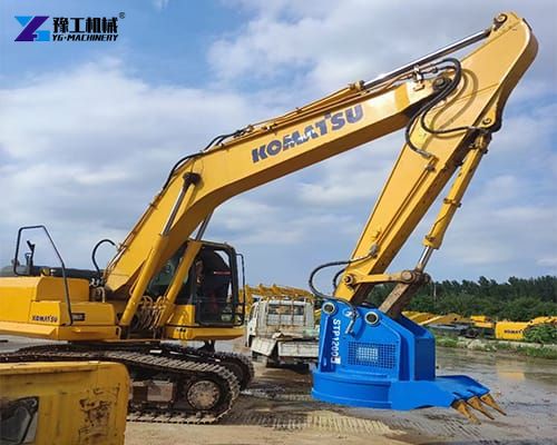 excavator magnet working display