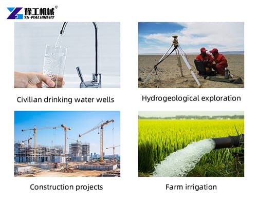 small water well drilling rig application display