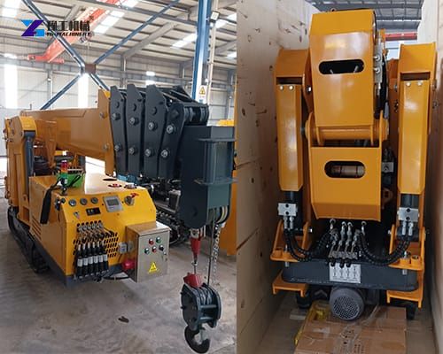 small spider crane packaging before shipment