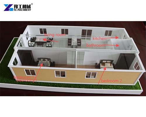 40ft prefab house with 2 bedrooms display