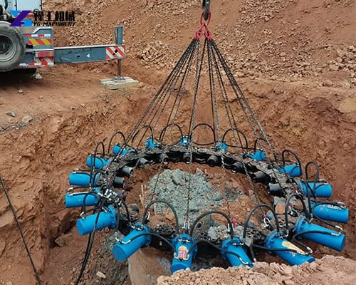 hydraulic pile breaker on site