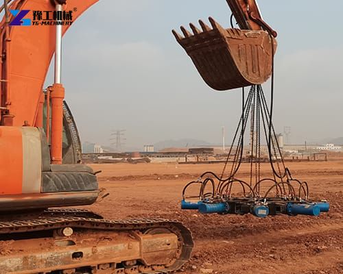 hydraulic pile breaker on the excavator