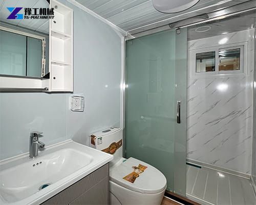 the bathroom in the 2-bedroom 40ft foldable house
