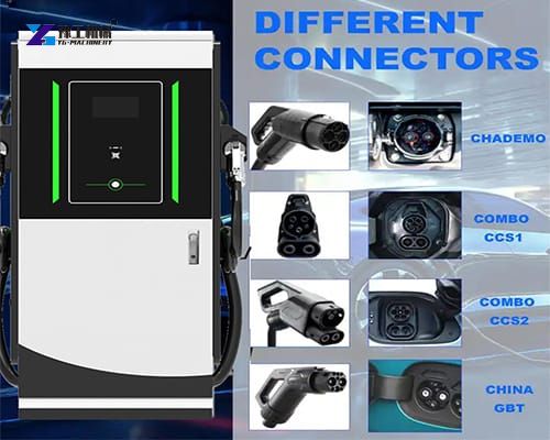 different connectors of the DC charging pile