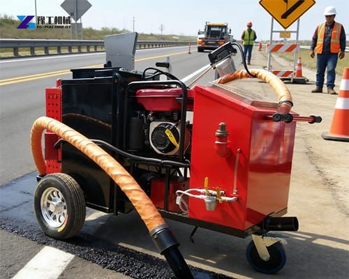 application of the asphalt crack sealing machine