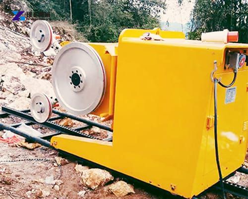 diamond wire cutting saw on construction site